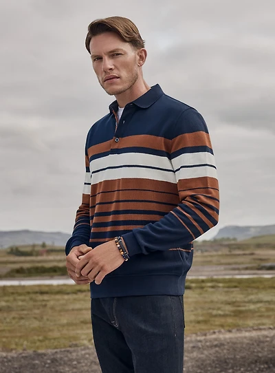 Navy and Cognac Sweater