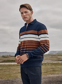 Navy and Cognac Sweater