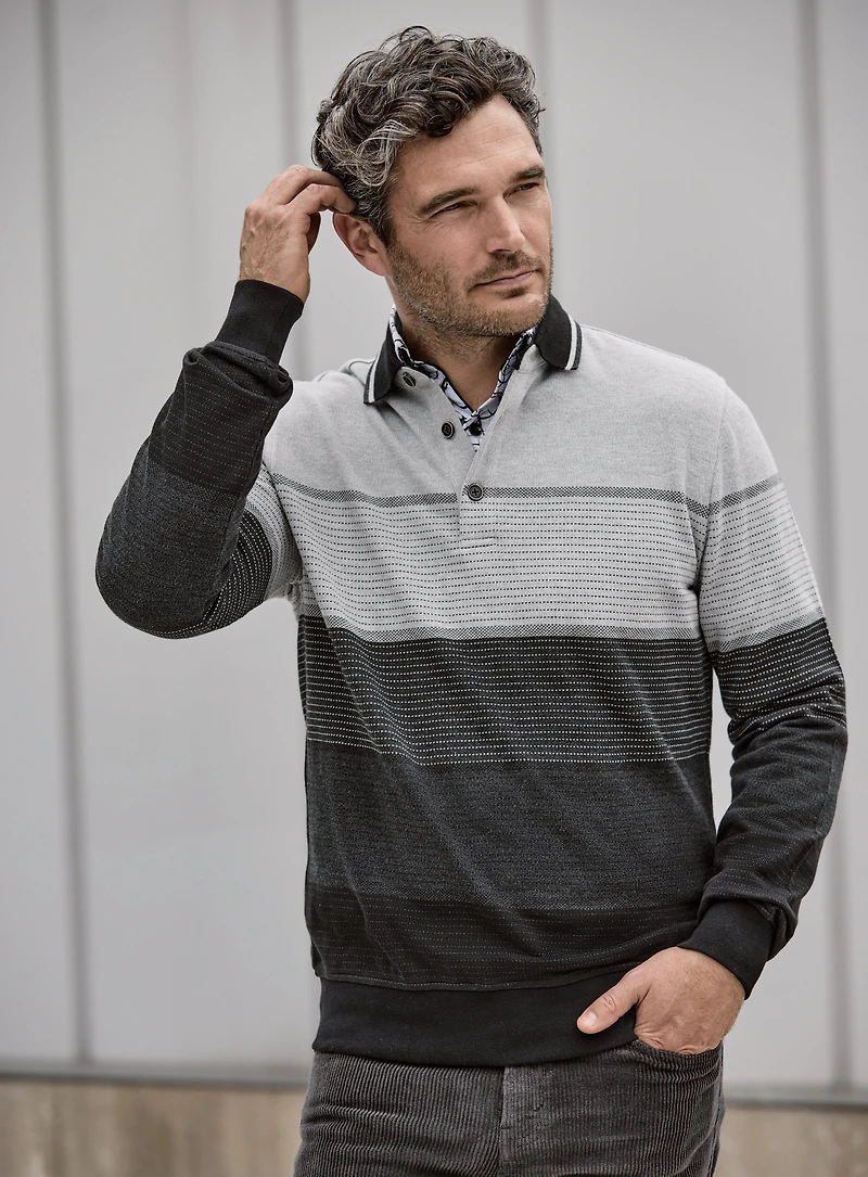 Striped Polo Sweater