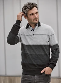 Striped Polo Sweater
