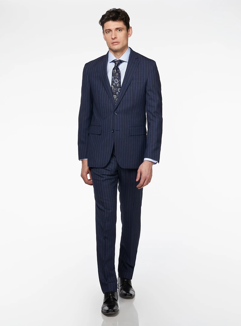 Navy Striped Suit