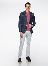 Navy Checked Sport Jacket
