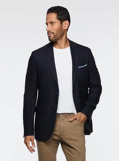 Textured Navy Sport Jacket