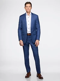 Royal Blue Checked Suit