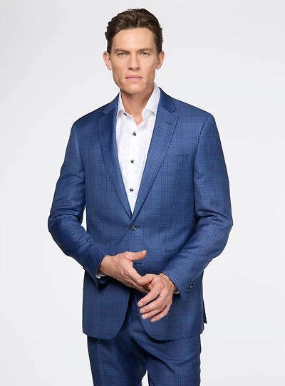 Complet à carreaux bleu royal