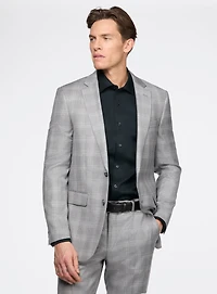 Complet gris à carreaux discrets