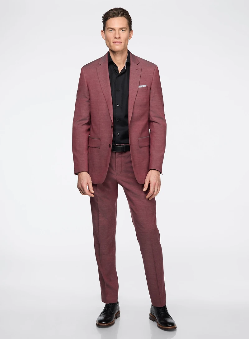 Complet rouge à faux uni