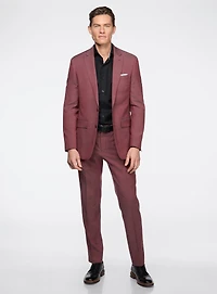 Complet rouge à faux uni