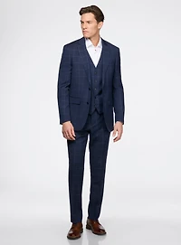 Navy Checked Suit