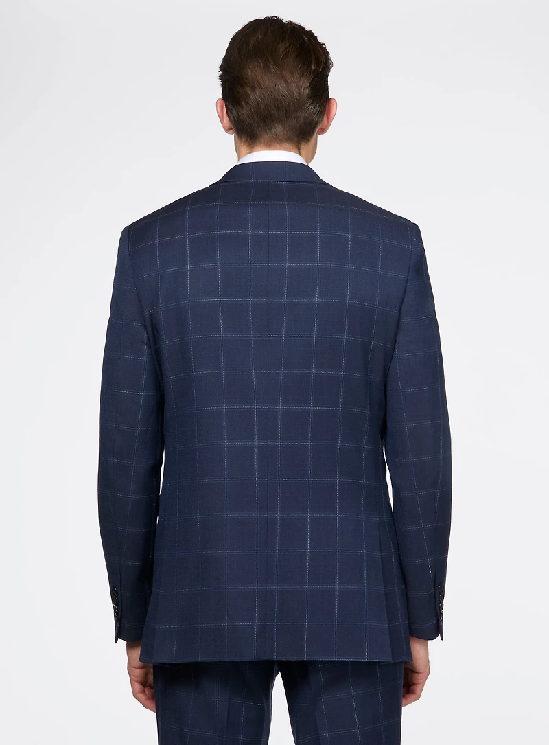 Navy Checked Suit
