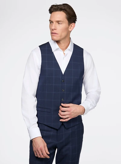 Veste marine à carreaux