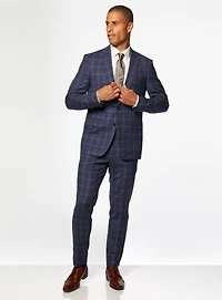 Complet marine à carreaux cognac