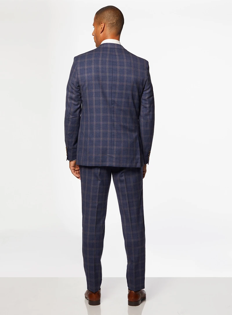 Complet marine à carreaux cognac