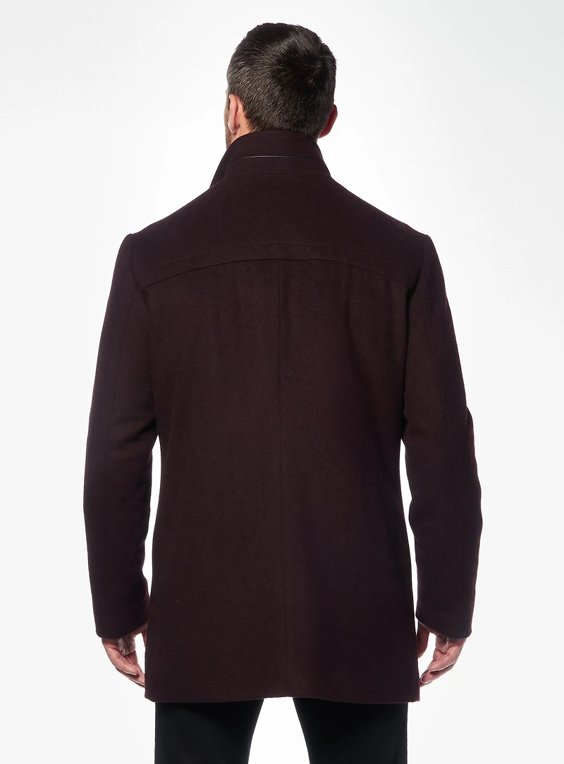 Manteau habillé uni à col montant
