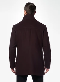Manteau habillé uni à col montant