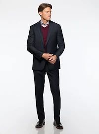 Navy Suit with Tone-on-Tone Squares