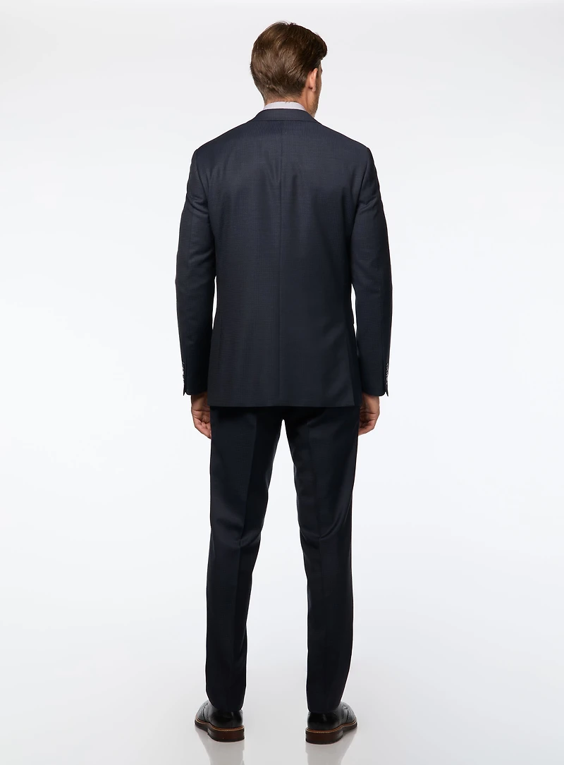 Navy Suit with Tone-on-Tone Squares