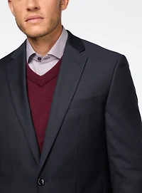 Navy Suit with Tone-on-Tone Squares