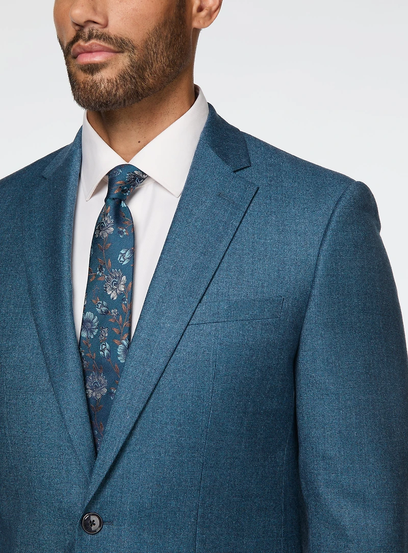 Turquoise Brushed Effect Suit