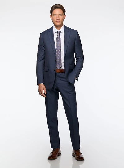 Blue Hatched Suit