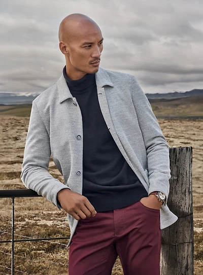 Veston surchemise gris extensible