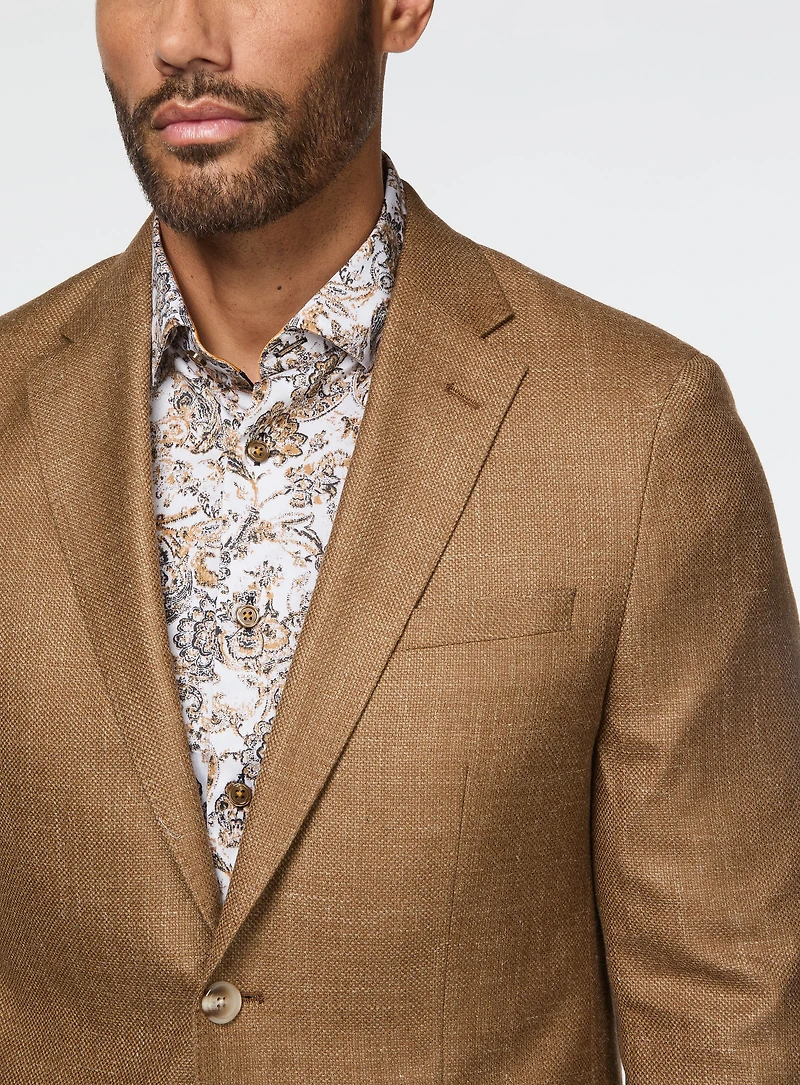 Textured Cognac Sport Jacket