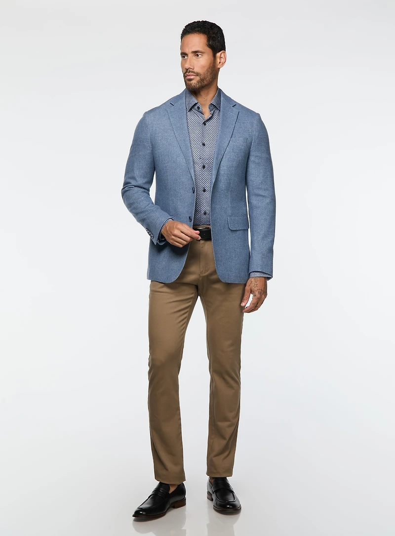 Veston en tricot bleu