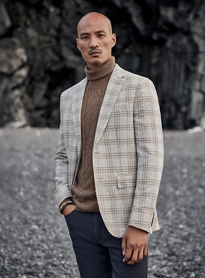 Beige Checked Sport Jacket