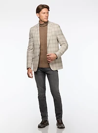 Veston beige à carreaux