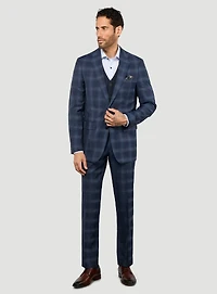 Navy Plaid Suit