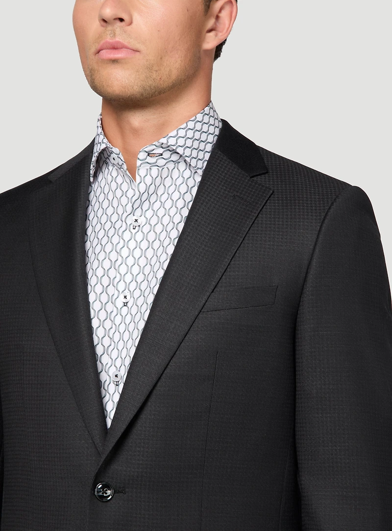 Black Micro-Check Suit