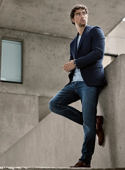 Navy 3D Knit Sport Jacket