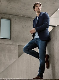 Navy 3D Knit Sport Jacket