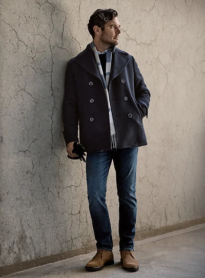 Navy Double-Breasted Jacket