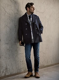Navy Double-Breasted Jacket