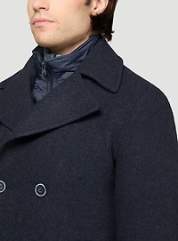 Manteau marine à double boutonnage