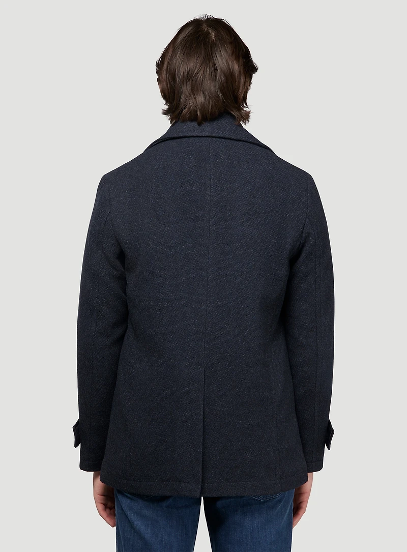 Manteau marine à double boutonnage