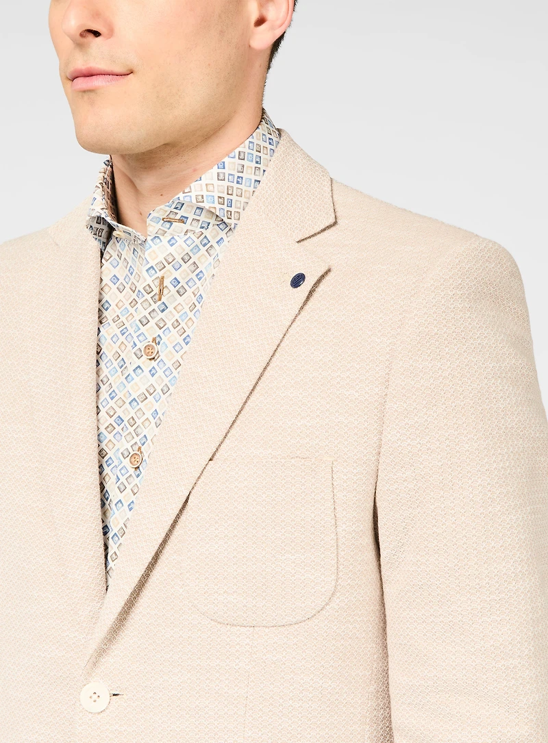 Textured Beige Sport Jacket