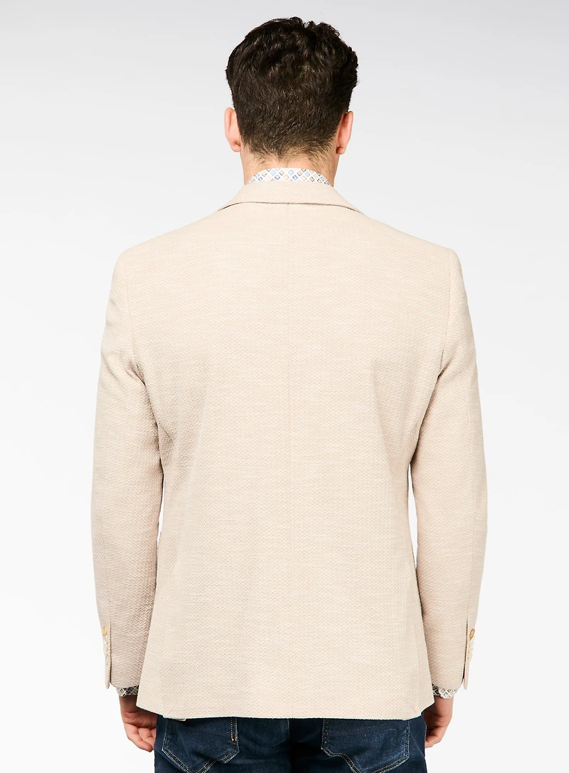 Textured Beige Sport Jacket