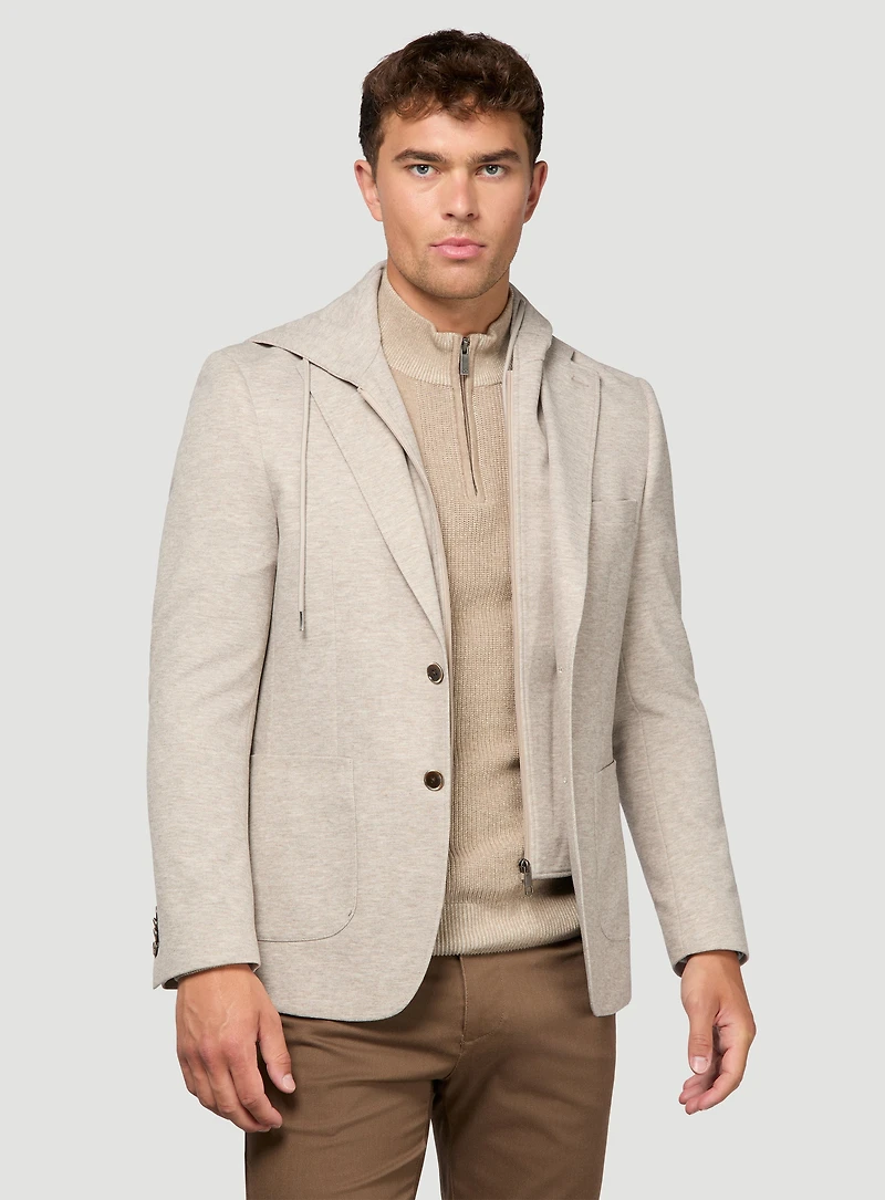 Knit Hooded Sport Jacket