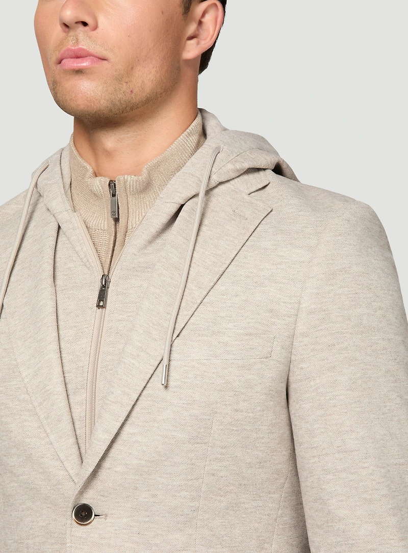 Veston en tricot avec capuchon