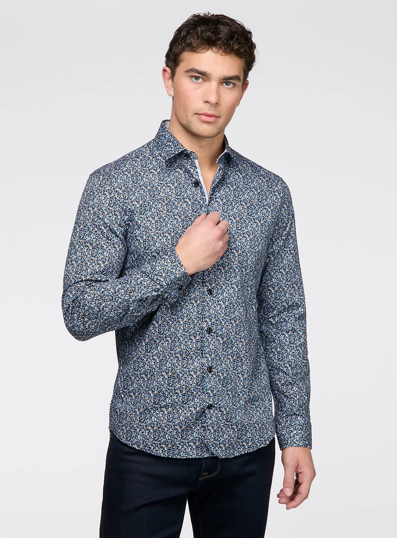 Chemise à micro fleurs