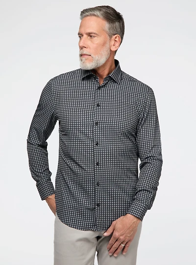 Micro Flowers Black Shirt