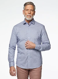 Chemise bleue à médaillons