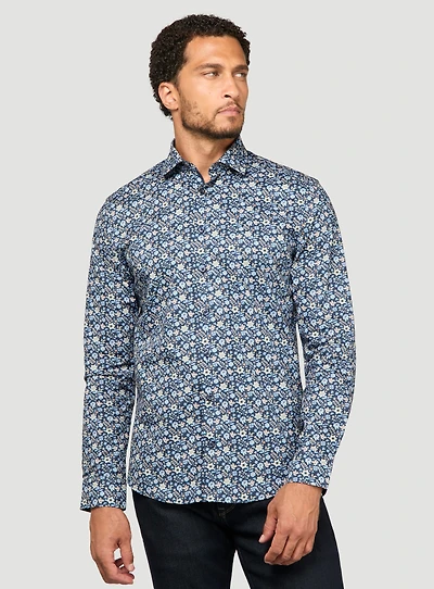 Circle and Floral Print Shirt