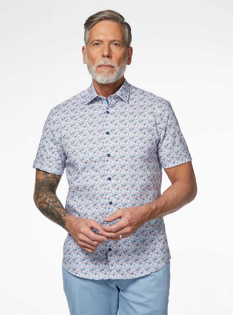Chemise à manches courtes imprimée gouttes d'eau