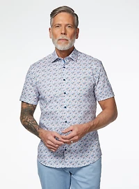 Chemise à manches courtes imprimée gouttes d'eau