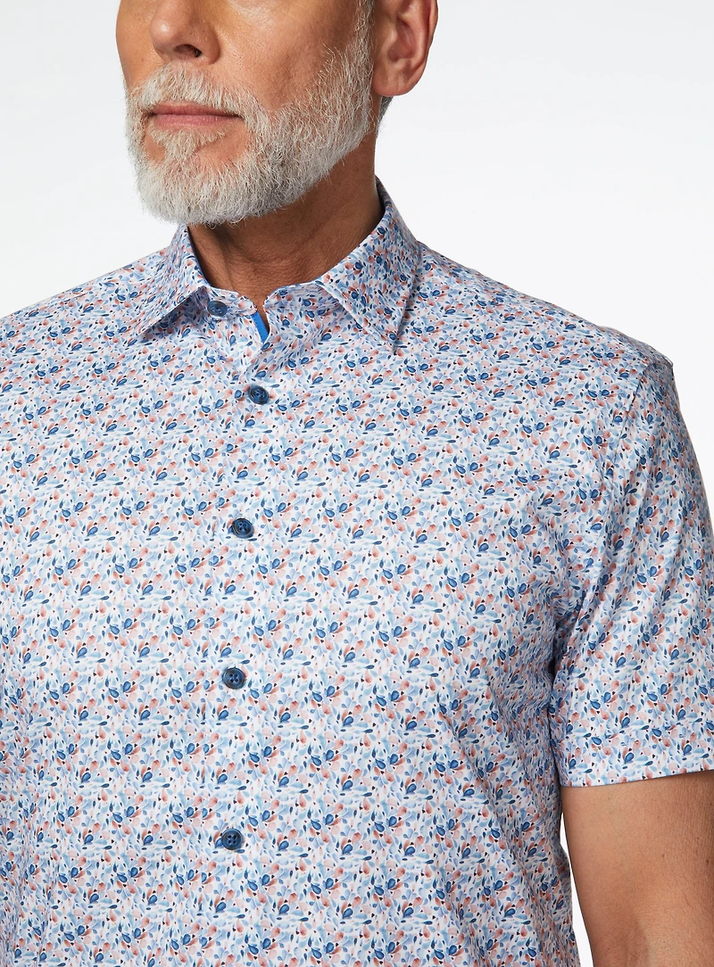 Chemise à manches courtes imprimée gouttes d'eau