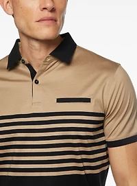 Two-Tone Striped Polo