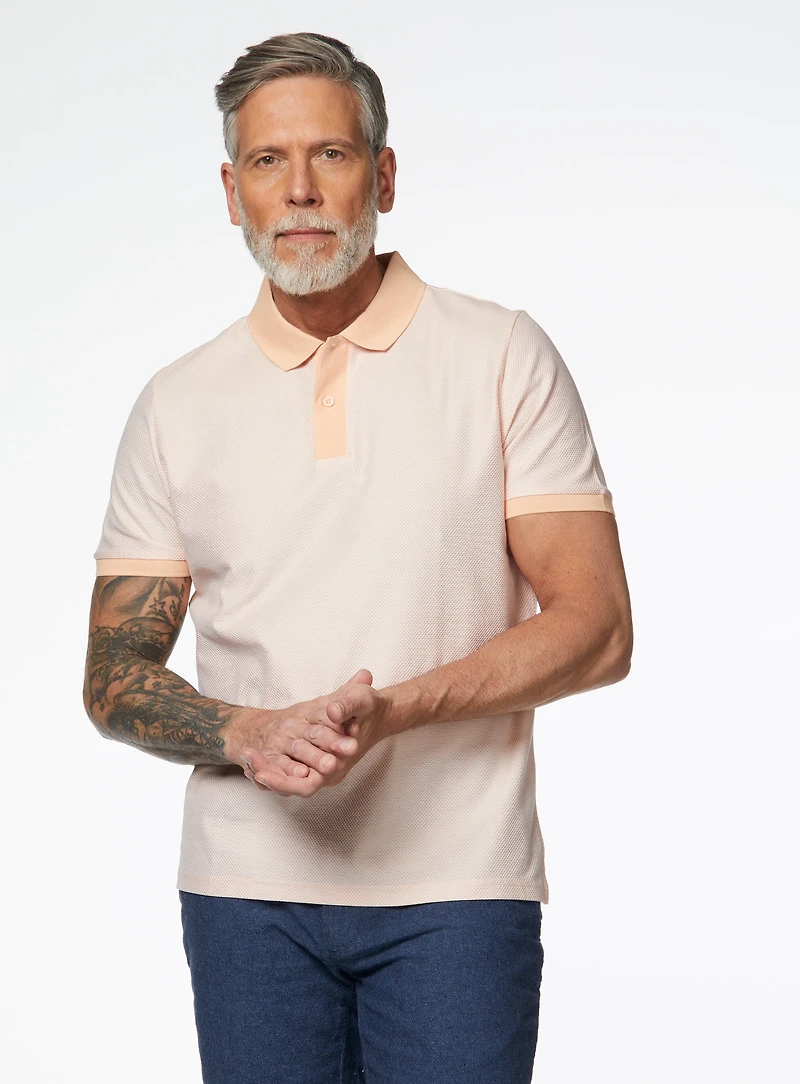 Polo en tricot texturé